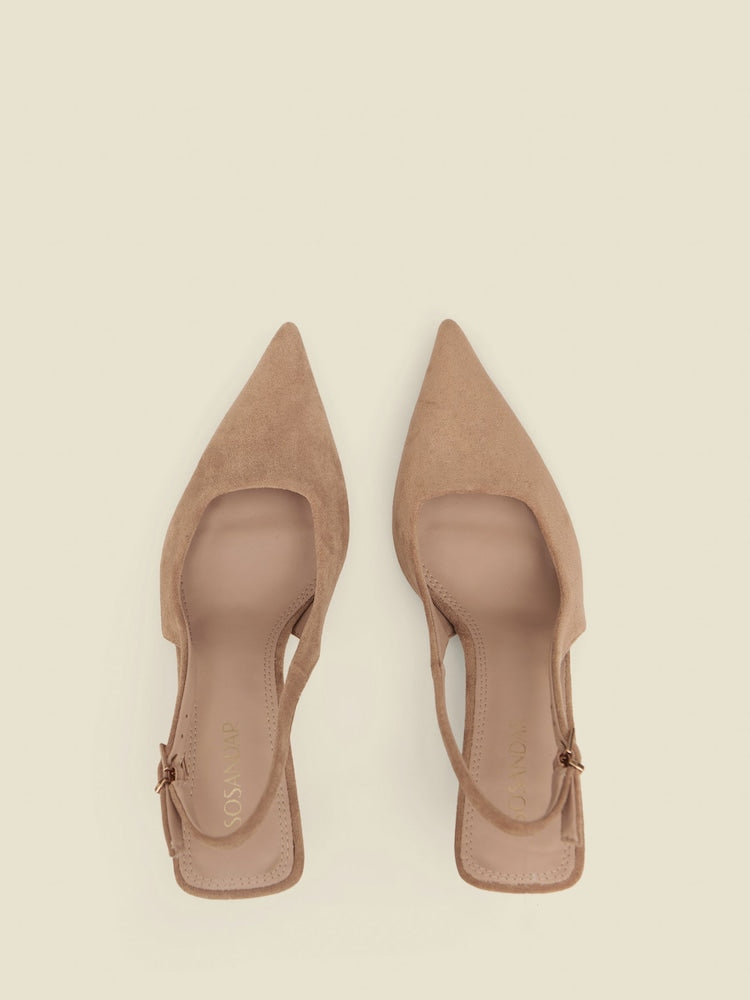 Lauren | Women's Pointed-Toe Slingback Pumps with Slim Stiletto Heels