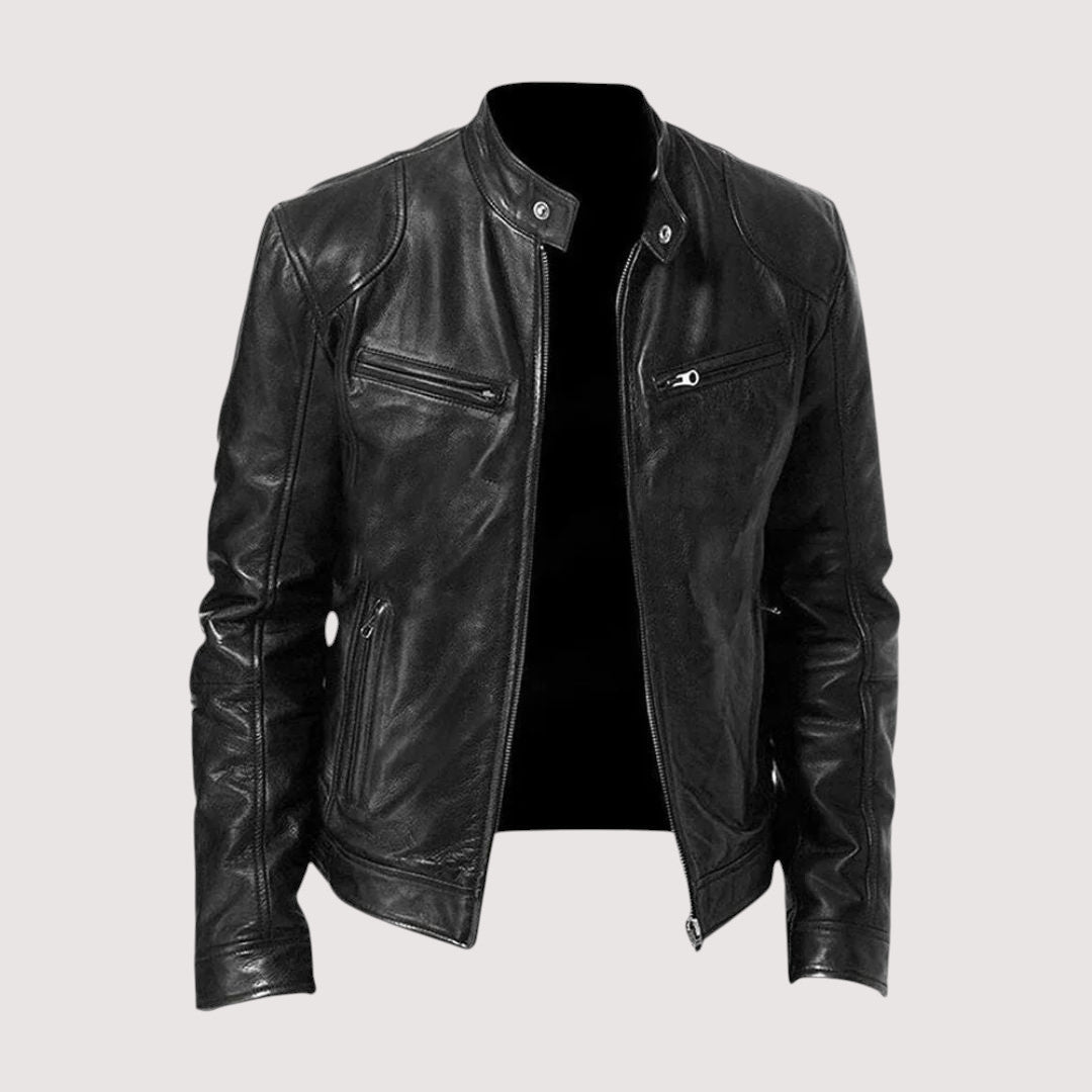 Ronan | Stand-Collar Zip-Front Biker Jacket
