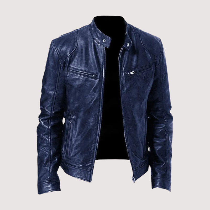 Ronan | Stand-Collar Zip-Front Biker Jacket