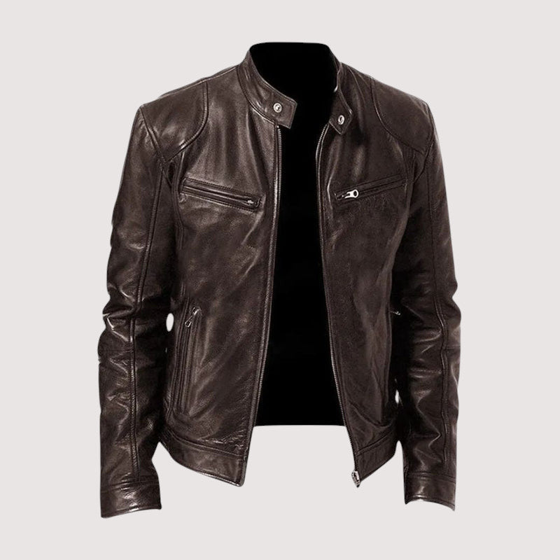 Ronan | Stand-Collar Zip-Front Biker Jacket