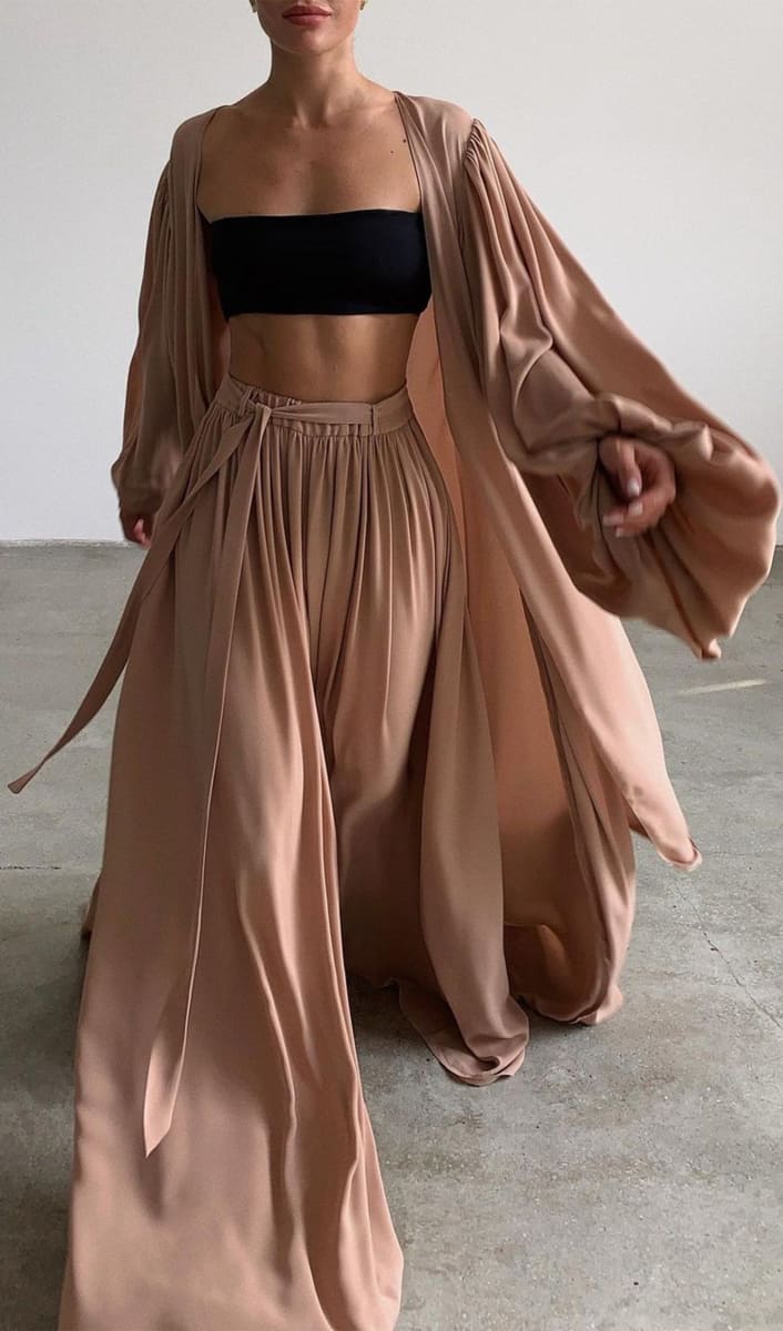 Amara | Women's Three-Piece Kimono and Wide-Leg Pants Set