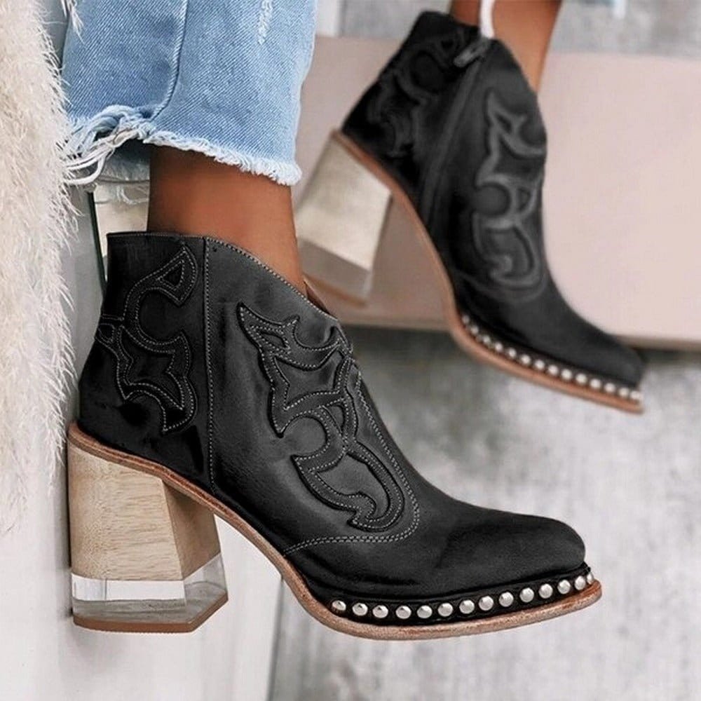 Nerissa | Women's Embroidered Western Ankle Boots