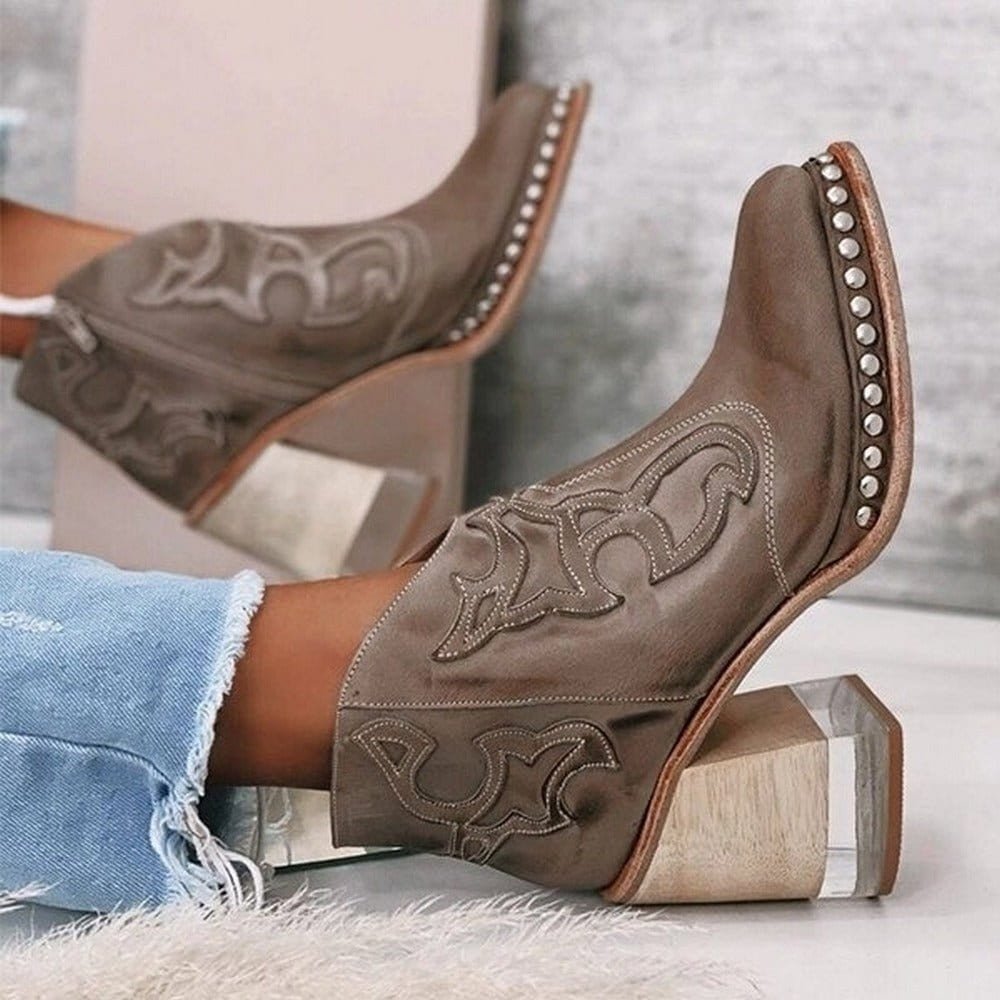 Nerissa | Women's Embroidered Western Ankle Boots