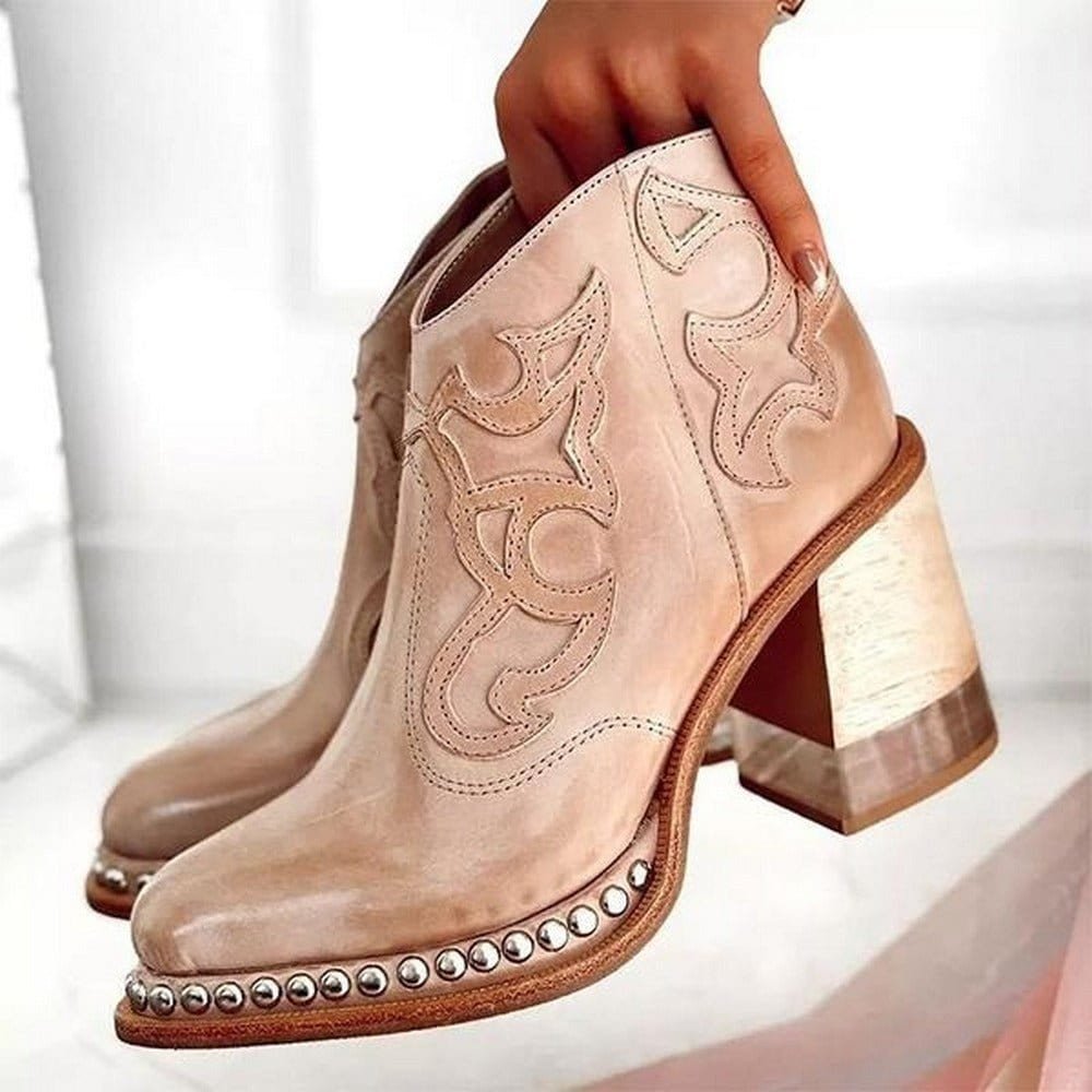 Nerissa | Women's Embroidered Western Ankle Boots