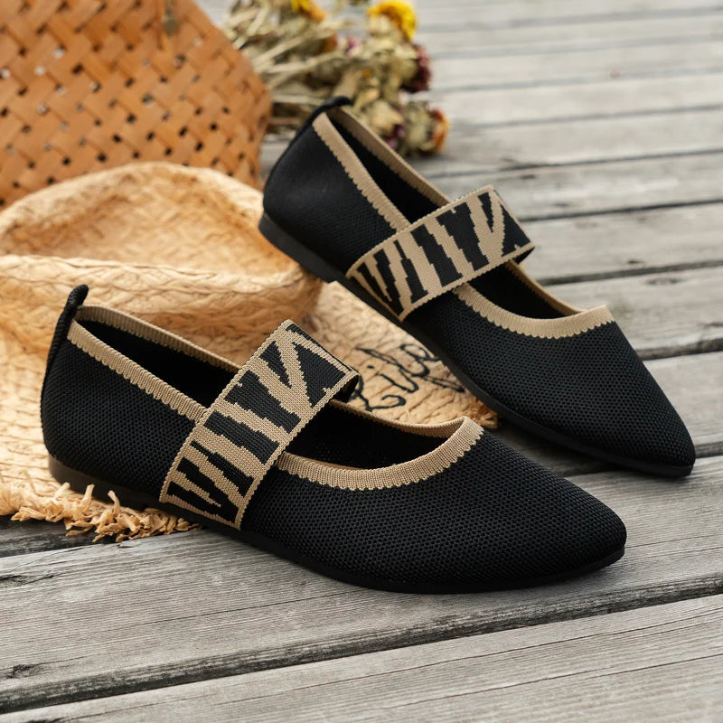 Beatrix | Women's Patterned-Strap Mary Jane Flats