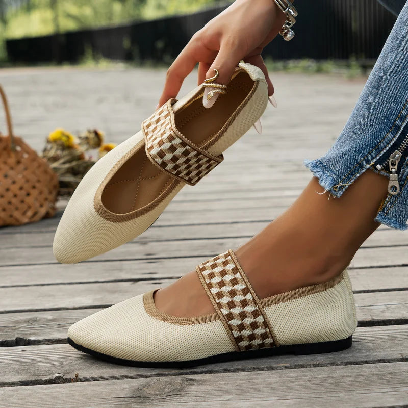 Beatrix | Women's Patterned-Strap Mary Jane Flats