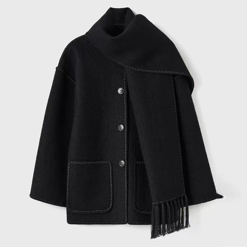 Briony | Women's Fringed Wool Cape Coat
