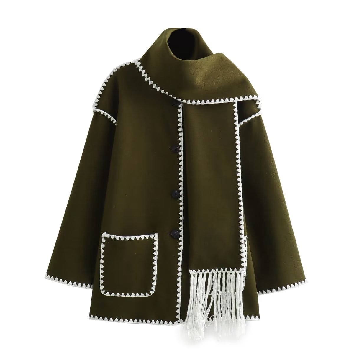 Briony | Women's Fringed Wool Cape Coat