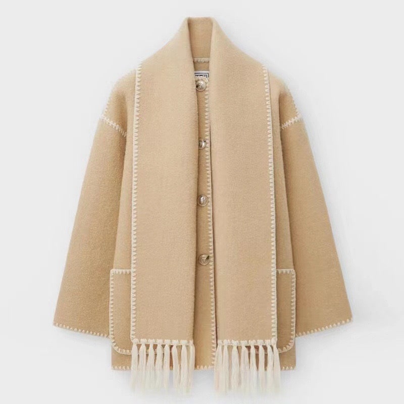 Briony | Women's Fringed Wool Cape Coat