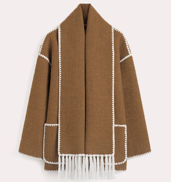 Briony | Women's Fringed Wool Cape Coat