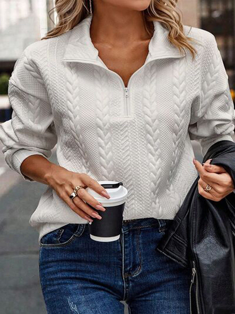 Annelise | Women's Textured Half-Zip Knit Sweater