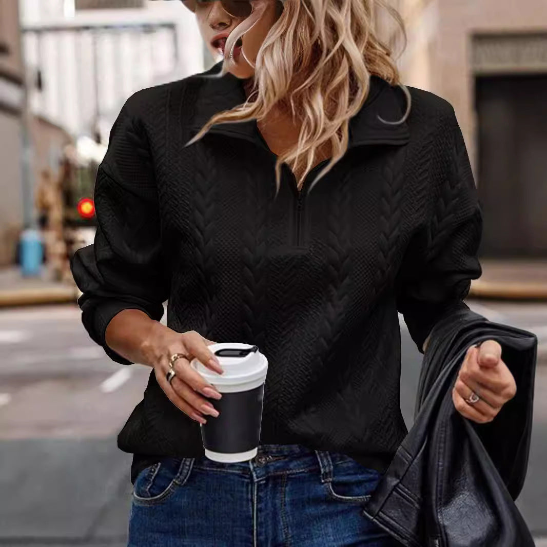 Annelise | Women's Textured Half-Zip Knit Sweater