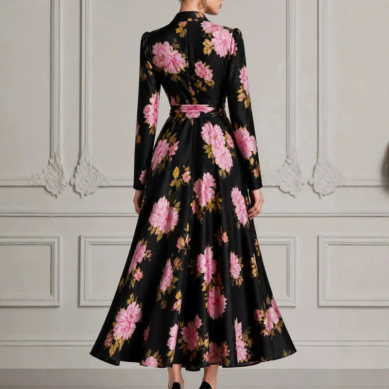 Audrey | Women's Floral V-Neck Wrap Maxi Dress