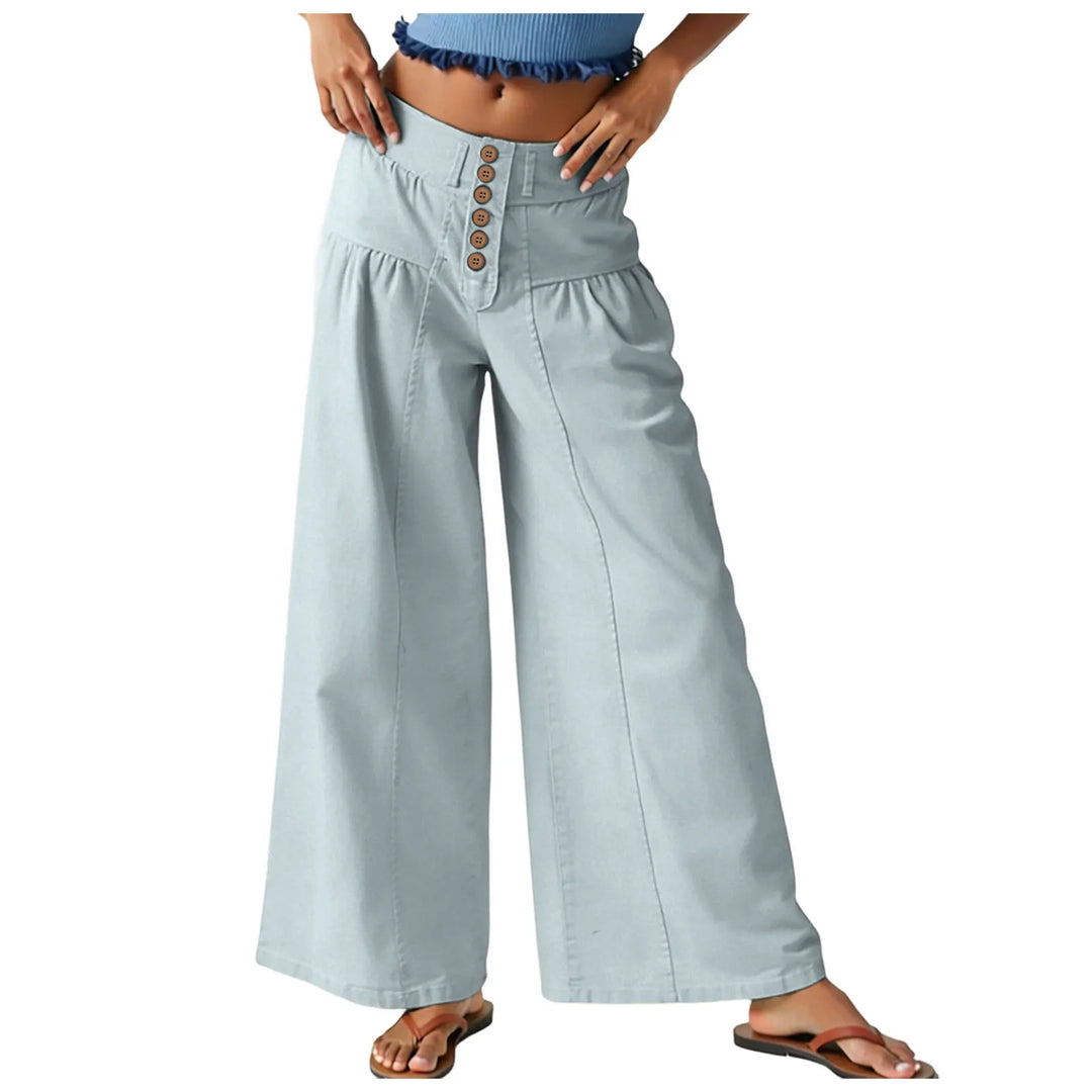 Freya | Women's High-Waisted Wide-Leg Jeans with Button Fly