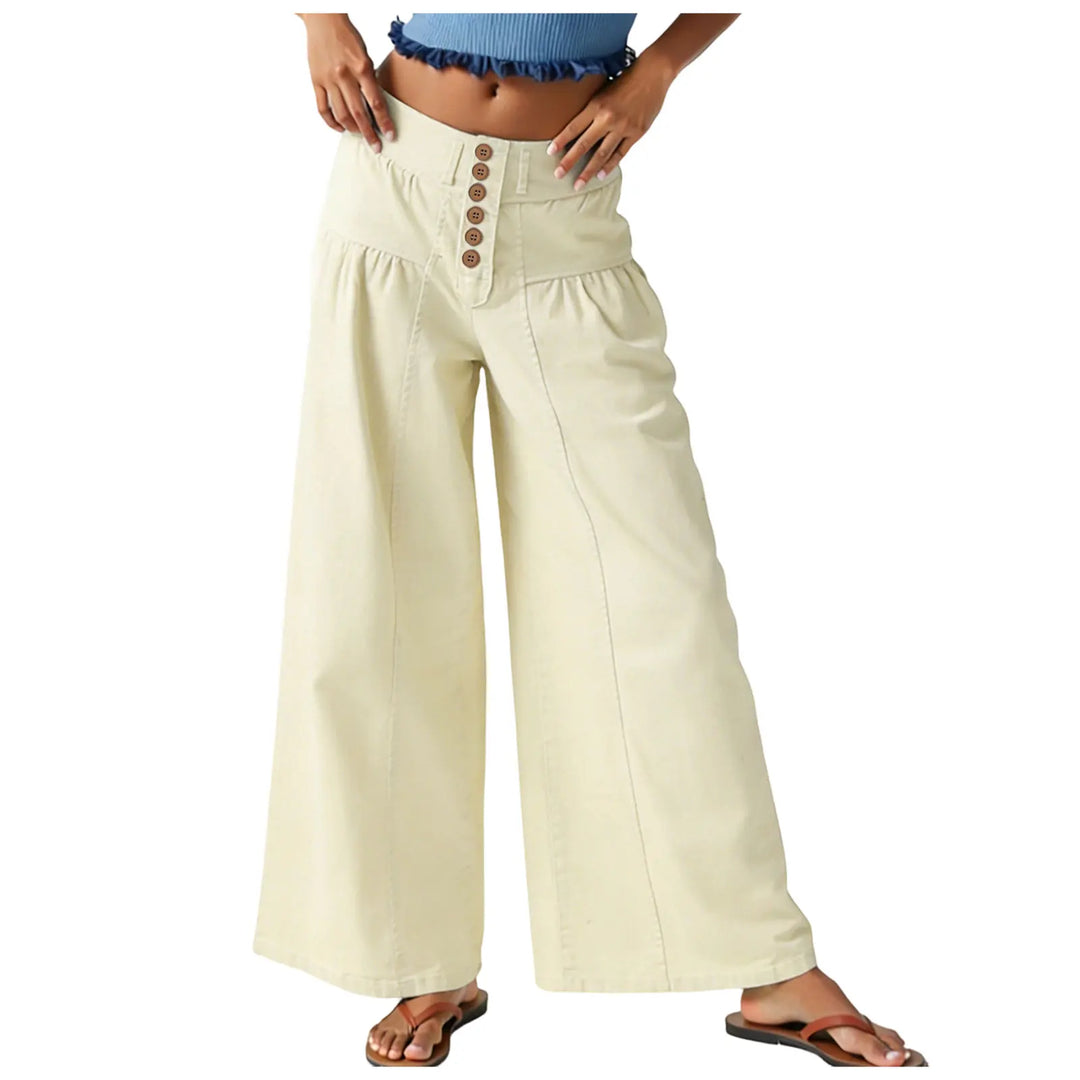 Freya | Women's High-Waisted Wide-Leg Jeans with Button Fly