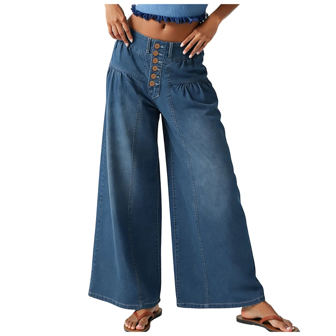 Freya | Women's High-Waisted Wide-Leg Jeans with Button Fly