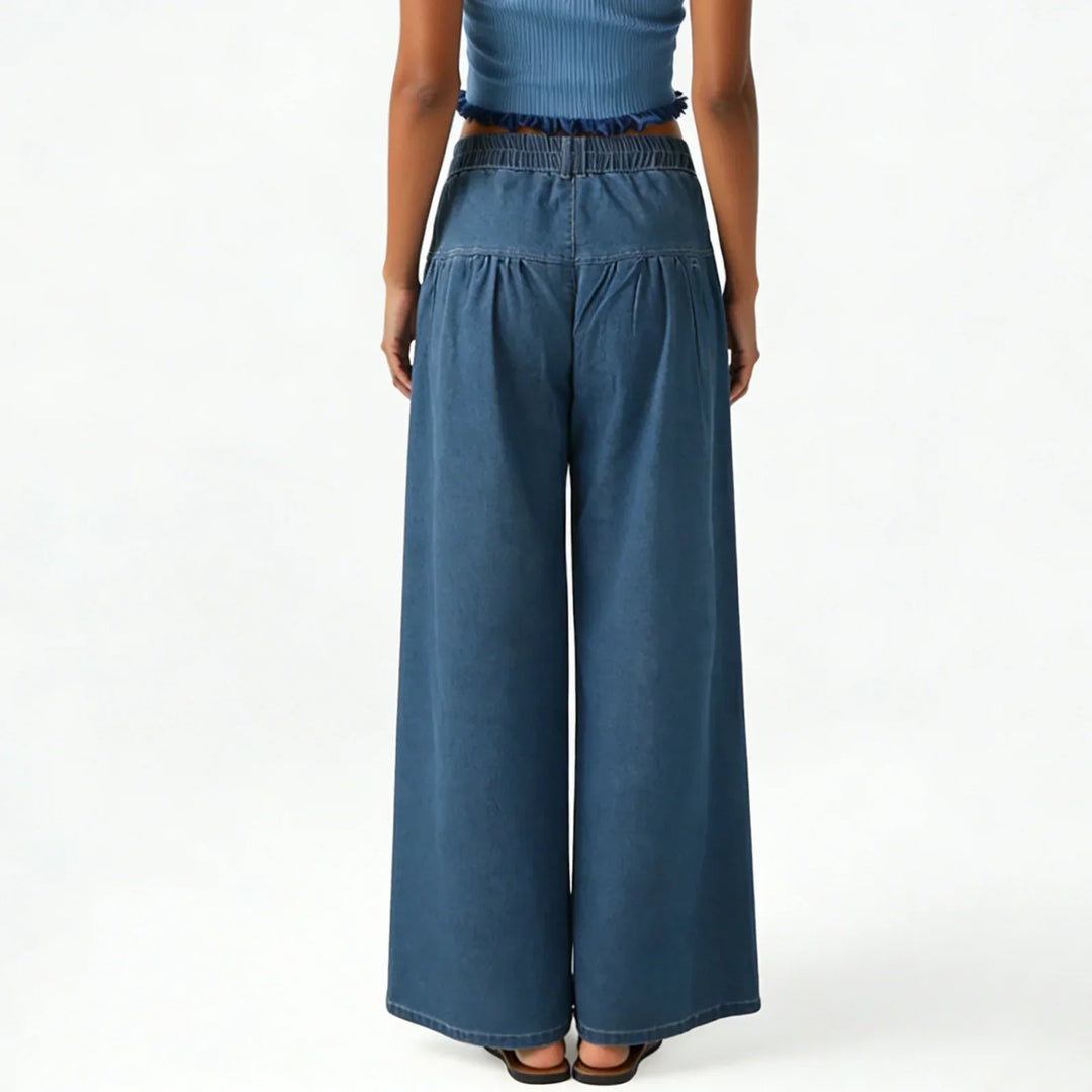 Freya | Women's High-Waisted Wide-Leg Jeans with Button Fly