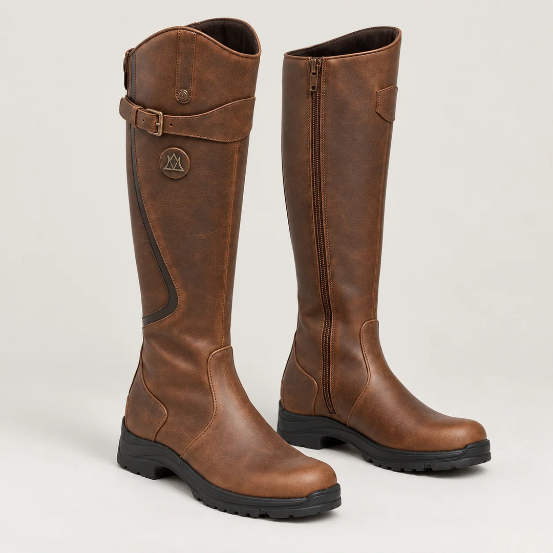 Phoebe | Women's Knee-High Boots with Adjustable Buckle Strap