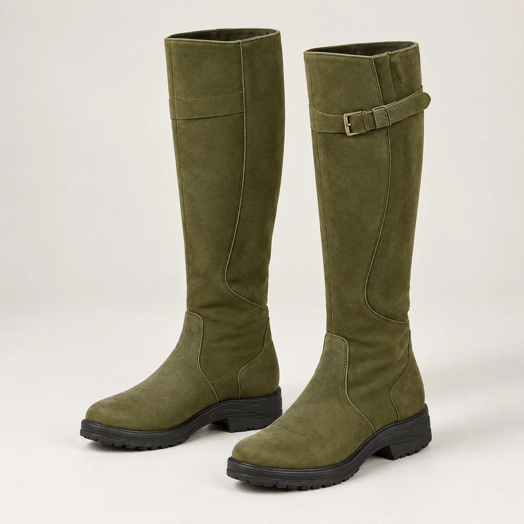 Phoebe | Women's Knee-High Boots with Adjustable Buckle Strap