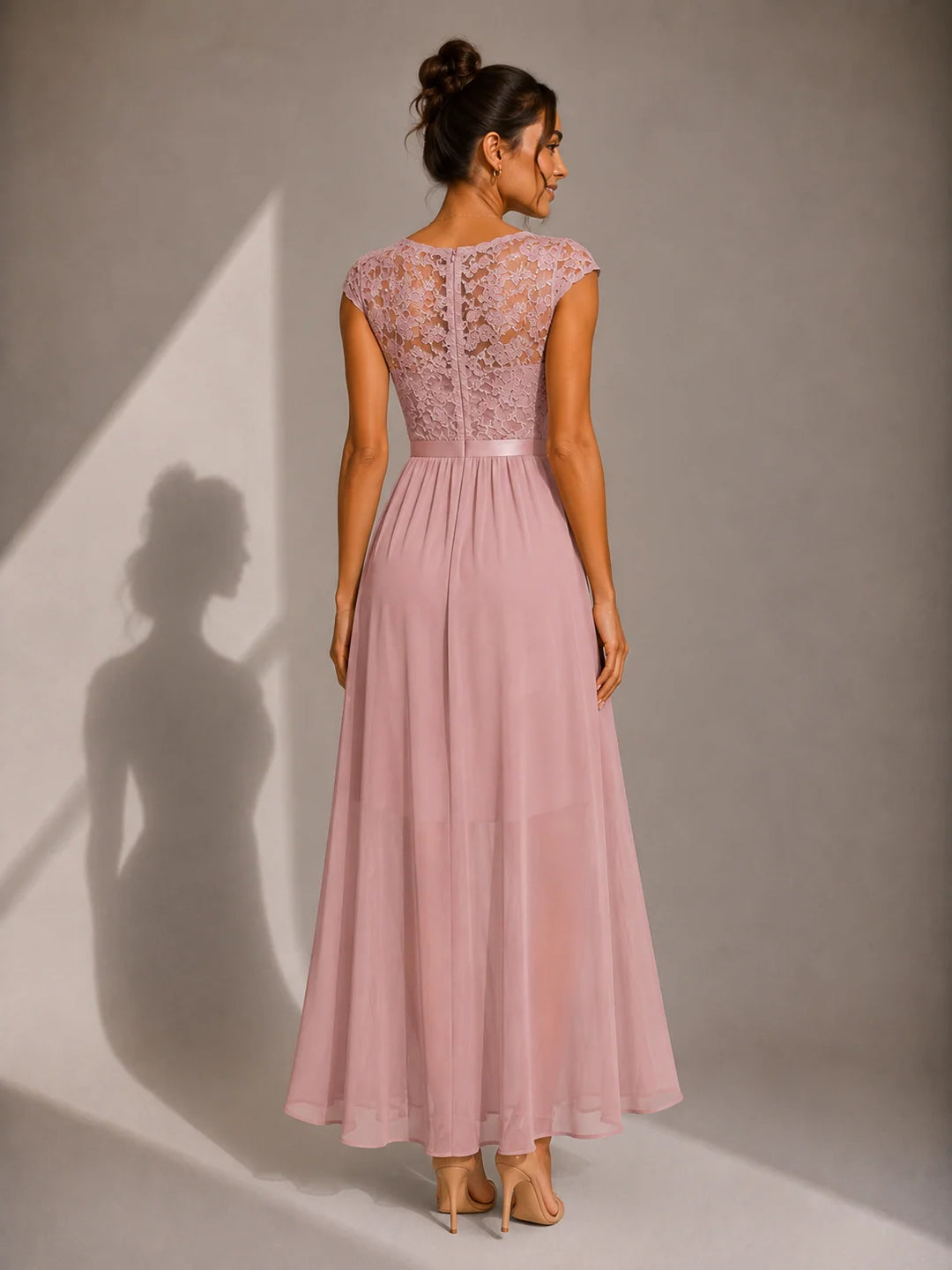 Claudia | Women's Floral-Pattern High-Slit Ruffle Maxi Dress