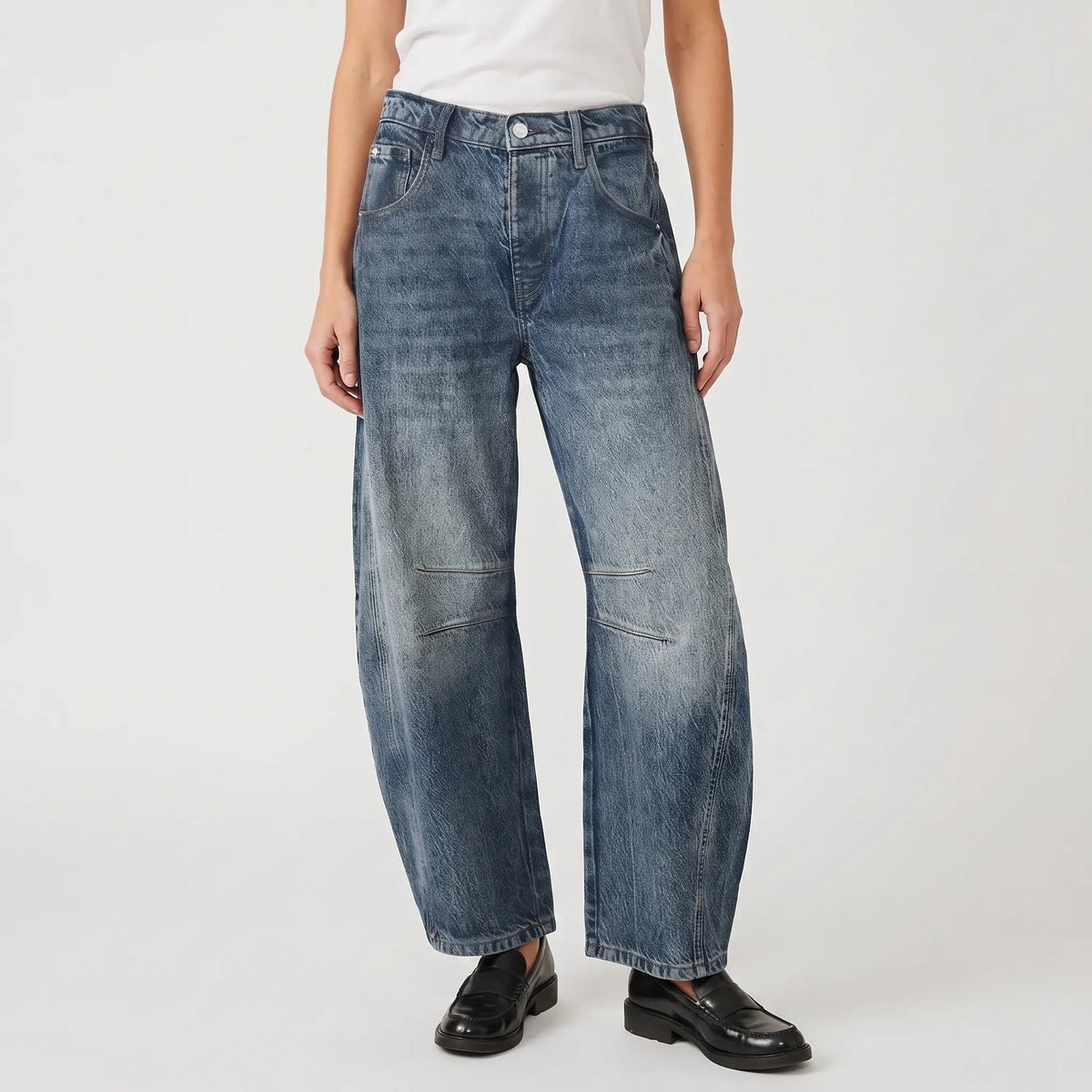 Harper | Women's Cropped Barrel-Leg Jeans