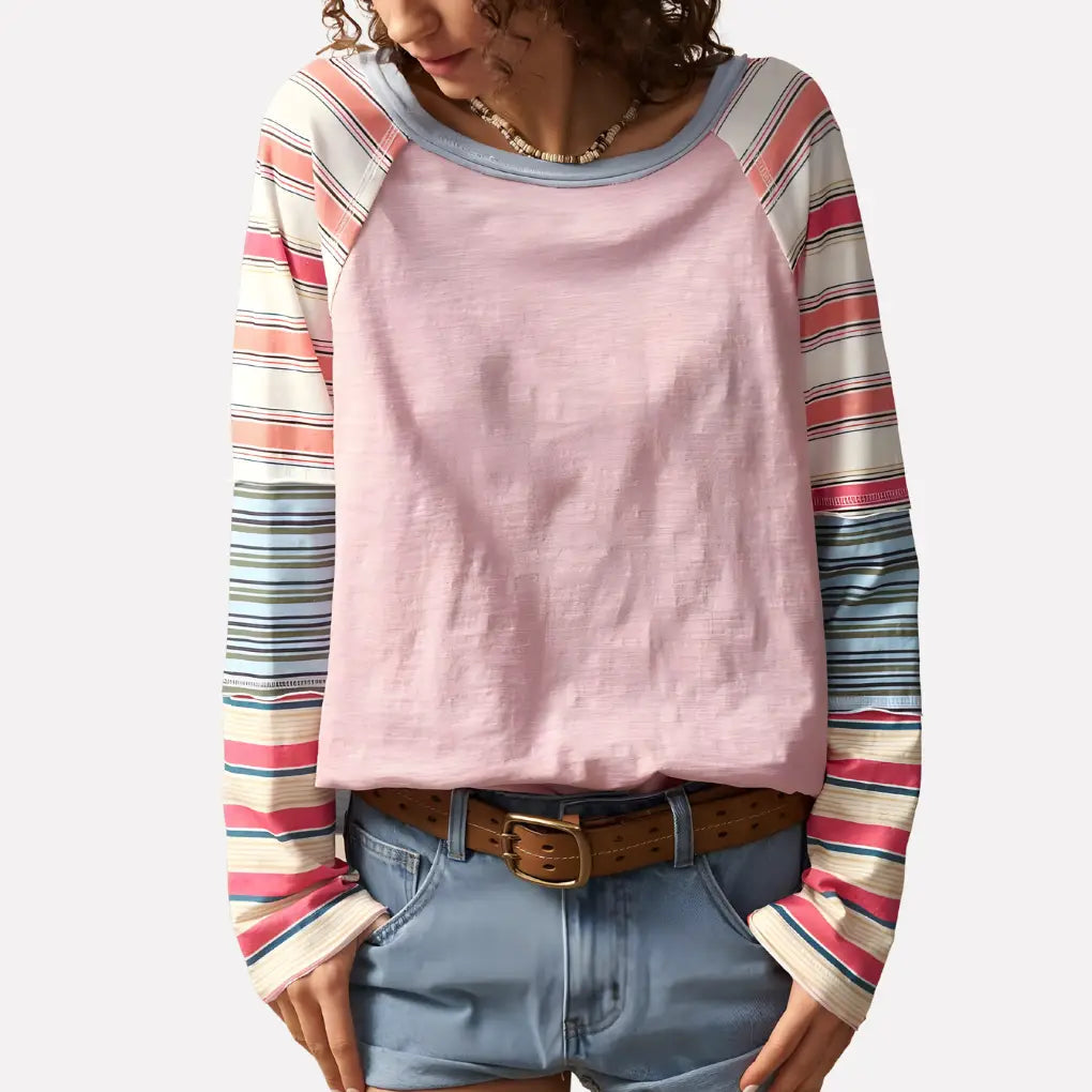 Felicity | Women's Striped Raglan Long-Sleeve Top