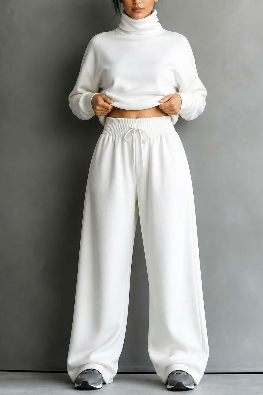 Mireille | Women's Turtleneck Wide-Leg Lounge Set