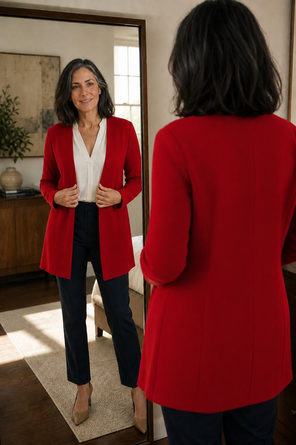 Marisol | Women's Elegant Collarless Longline Blazer