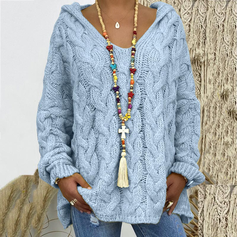 Seraphina | Women's Hooded Cable-Knit Sweater