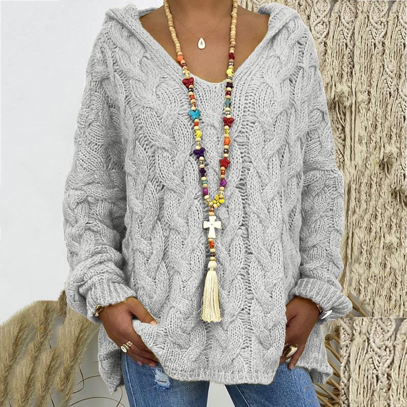 Seraphina | Women's Hooded Cable-Knit Sweater