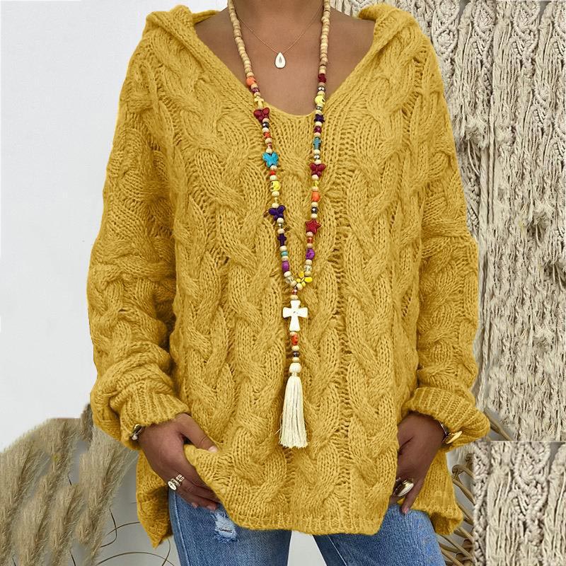 Seraphina | Women's Hooded Cable-Knit Sweater