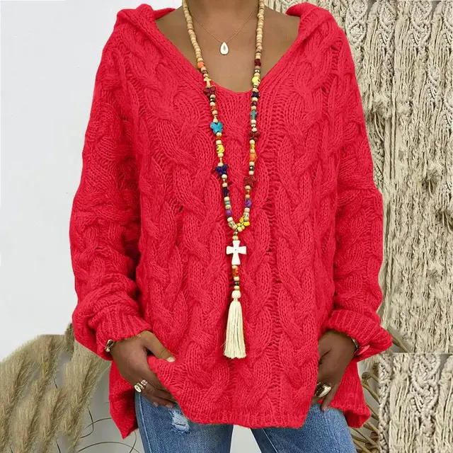 Seraphina | Women's Hooded Cable-Knit Sweater