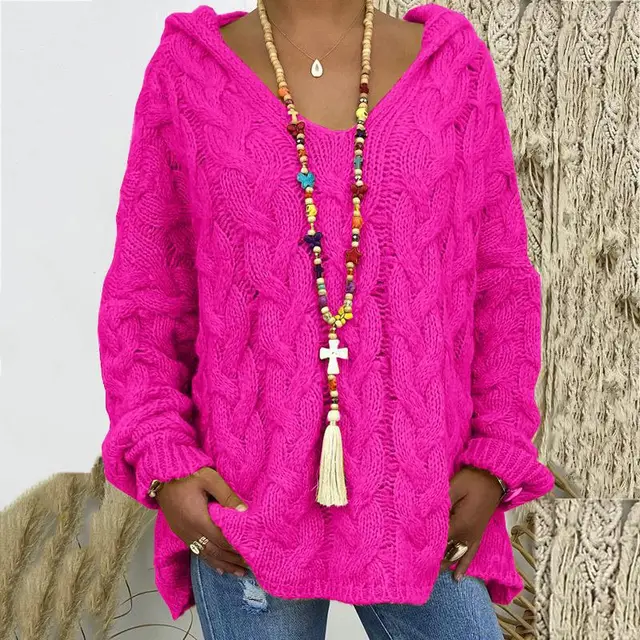 Seraphina | Women's Hooded Cable-Knit Sweater