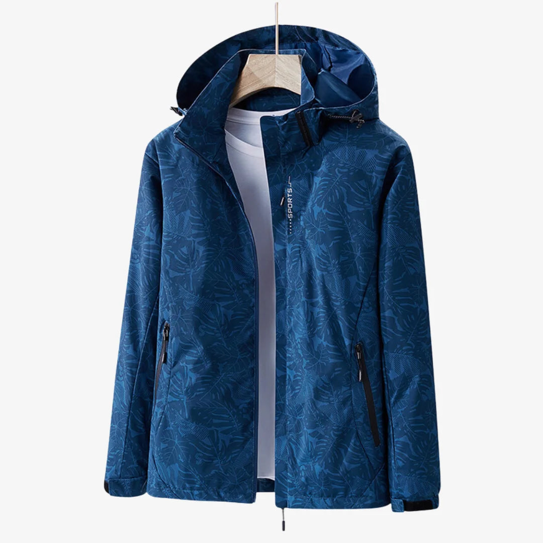 Bridget | Women's Leaf-Print Hooded Zip-Up Jacket